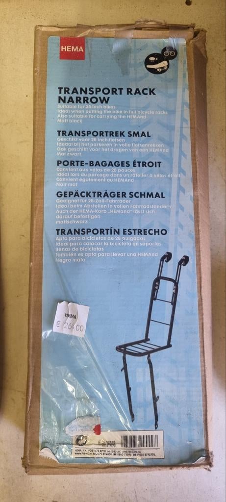 Hema Transportrek Smal - Fietsdrager voor 28 inch fietsen, Ophalen of Verzenden, Nieuw