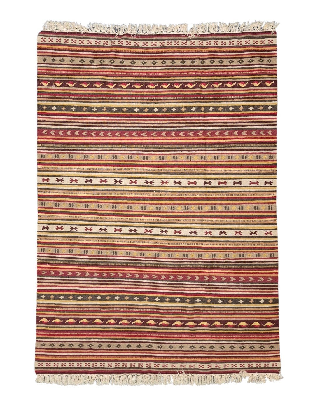 Tribal Kelim Turkije 240x170 handgeweven wollen vloerkleed, 1185VB, Blauw, De handelmaatschappij, 150 tot 200 cm