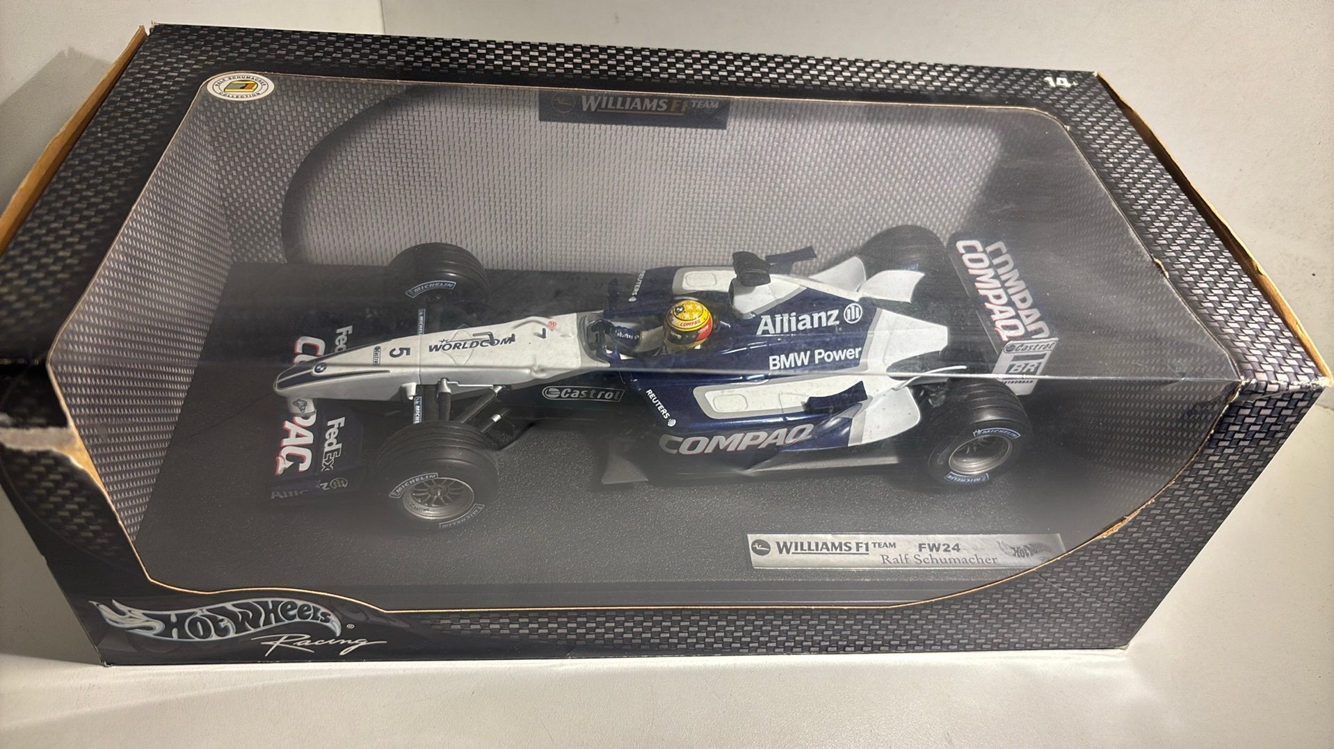F1 williams fw24 ralf Schumacher hot wheels 1.18, Hobby en Vrije tijd, Modelauto's | 1:18, Ophalen of Verzenden, A, A, A
