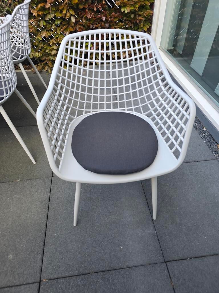 Tuinstoelkussens zwart Webbing 6 stuks, Ophalen of Verzenden, Kunststof