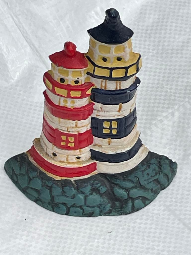 Decoratieve vuurtoren beeldje - rood, blauw, geel, Gebruikt, Meerkleurig, Overige stijlen, Ophalen of Verzenden