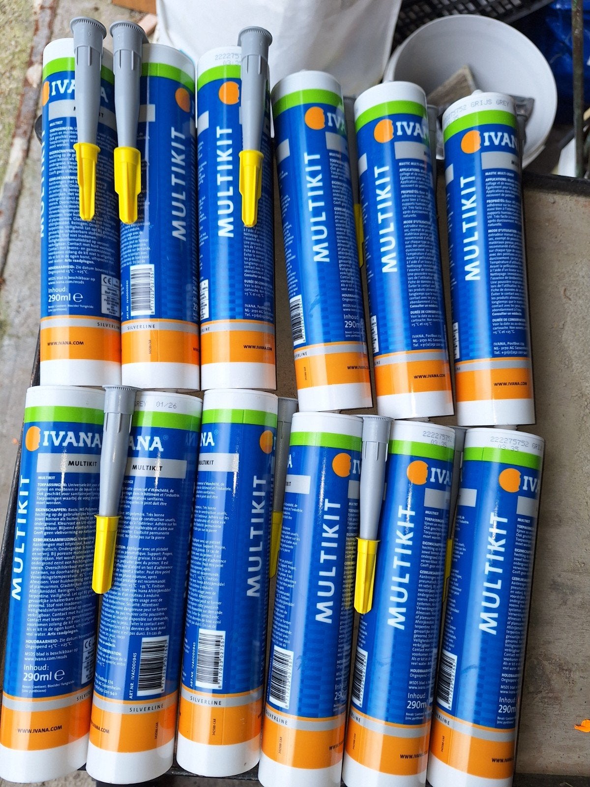 Ivana Multikit, High Tack Lijm, lijmkit - 13x 290ml, grijs, Doe-het-zelf en Verbouw, Isolatie en Afdichting, Nieuw, Overige materialen