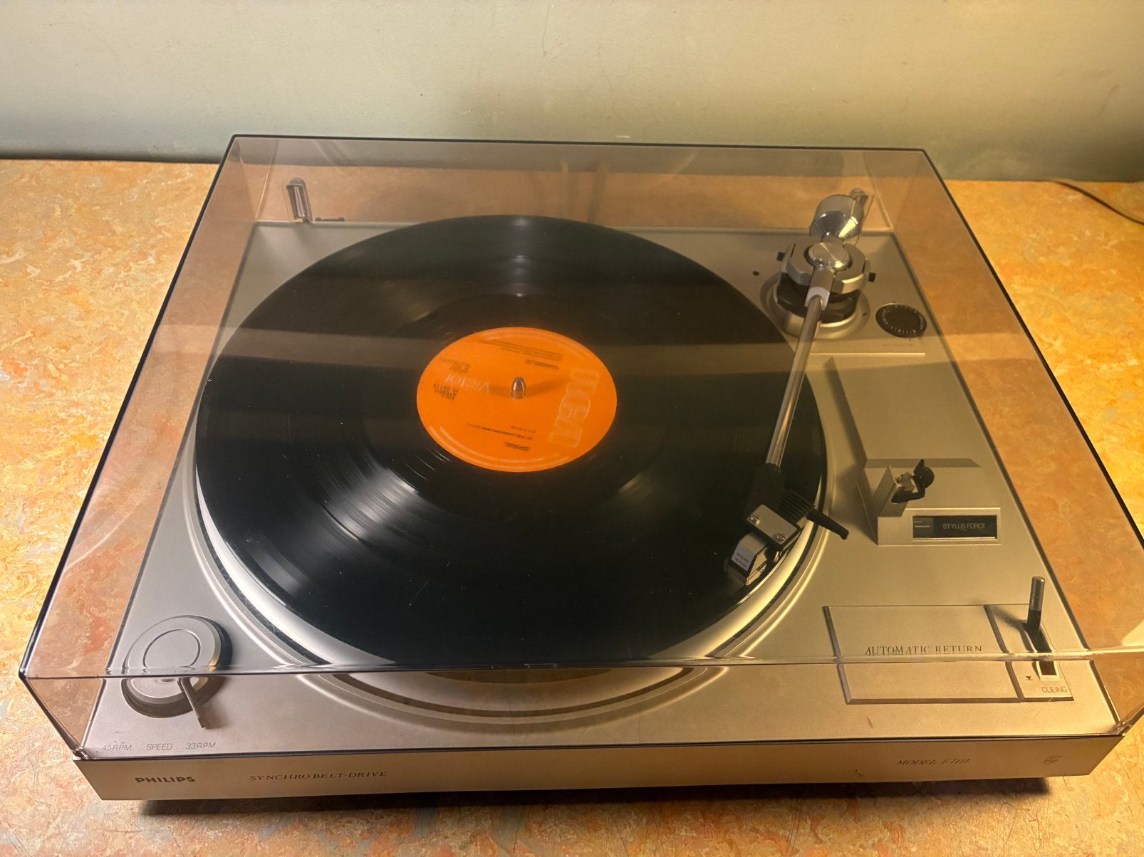 Philips Hifi F7111 synchro belt platenspeler, Philips, Gebruikt, Automatisch, Ophalen of Verzenden