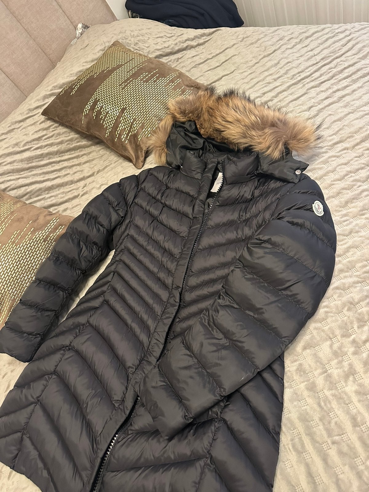 Moncler jas, Ophalen of Verzenden, Zo goed als nieuw, Maat 46/48 (XL) of groter, Zwart