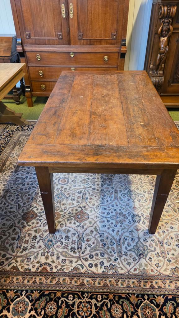 Antieke Franse Boeren Eettafel met Geleefd Blad, Ophalen