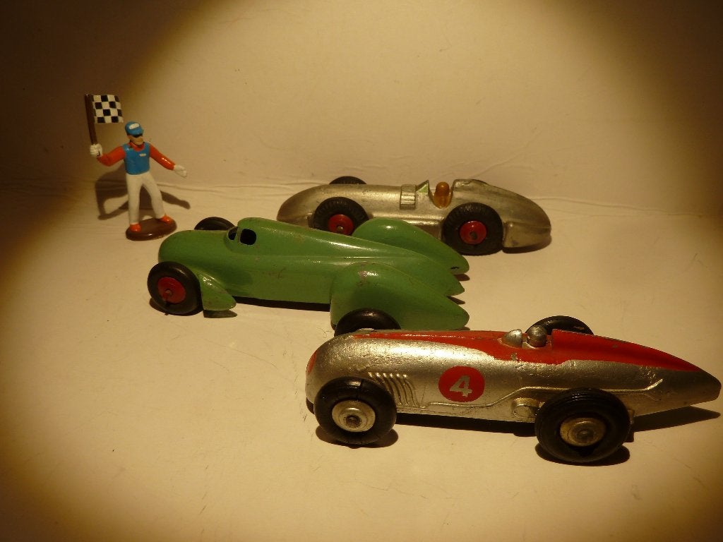 3 x DINKY TOYS:  SPEED OF THE WIND / AUTO UNION / STREAMLINE, Ophalen of Verzenden, Gebruikt, Auto, Dinky Toys