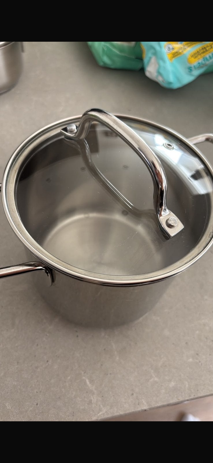 kookpan met deksel 1,5l, Huis en Inrichting, Keuken | Potten en Pannen, Ophalen of Verzenden, Zo goed als nieuw, Rvs, Kookpan