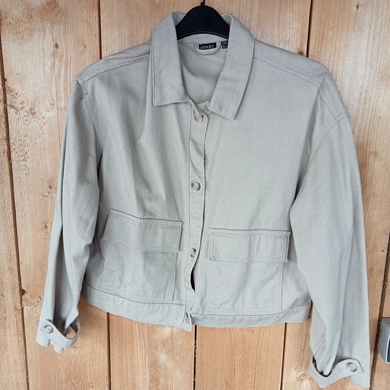 Esmara katoenen beige Safari jasje shacket mt L valt als 42, Verzenden, Beige, Maat 42/44 (L), Esmara