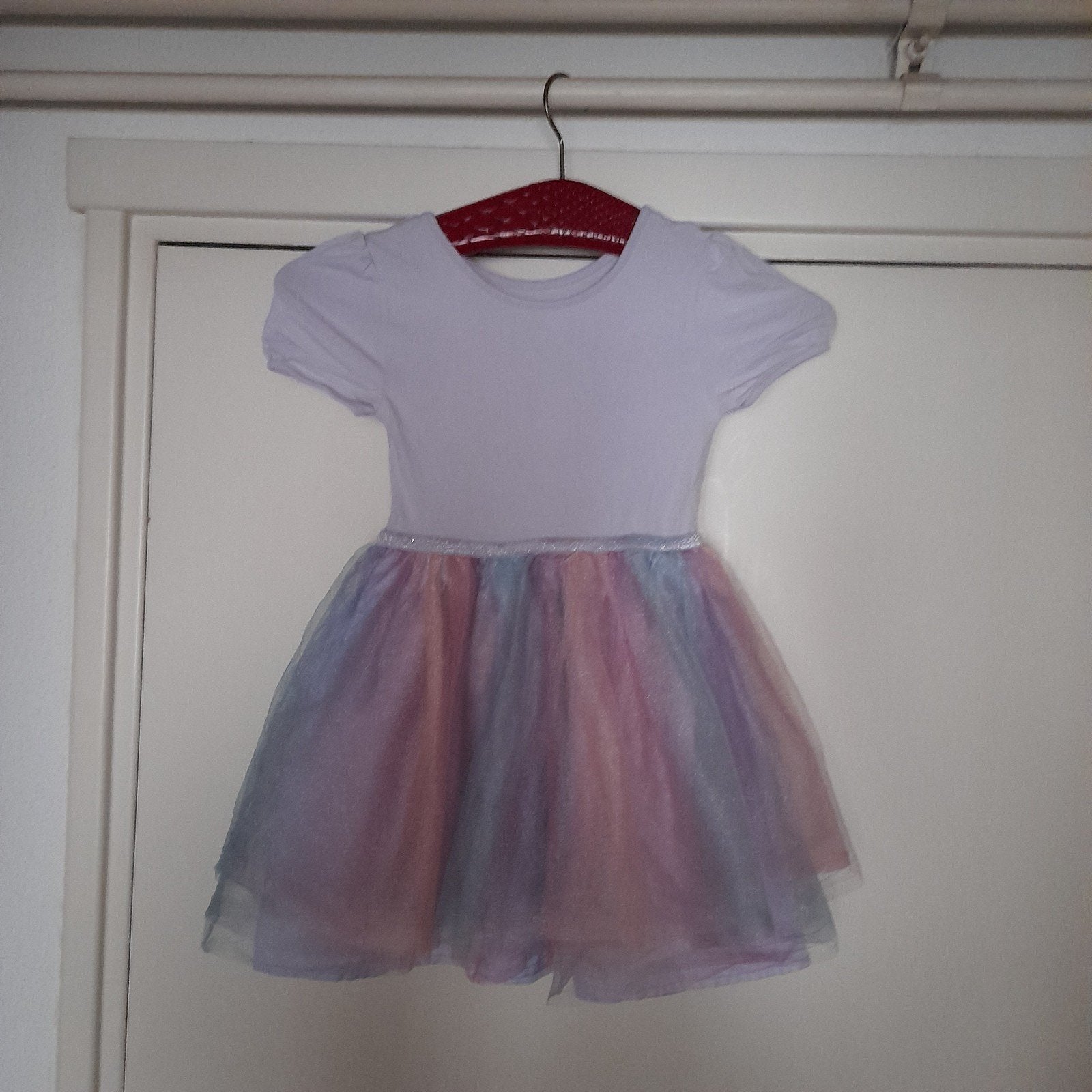 tule regenboog kinderjurkje, Ophalen, Zo goed als nieuw, 110 t/m 116, Jongen of Meisje