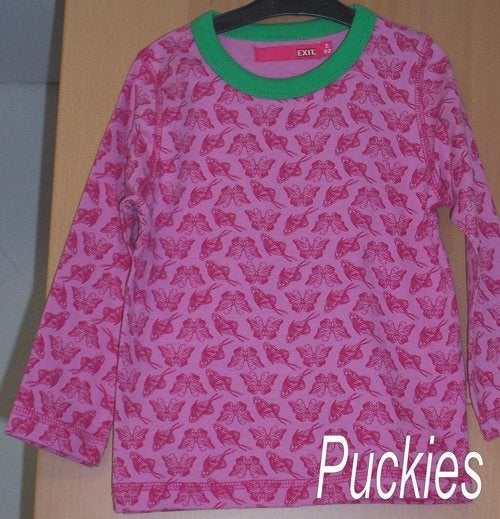 Maat 116 Roze Exit longsleeve vlinder NIEUW (7510), Meisje, Nieuw, Ophalen of Verzenden, Shirt of Longsleeve