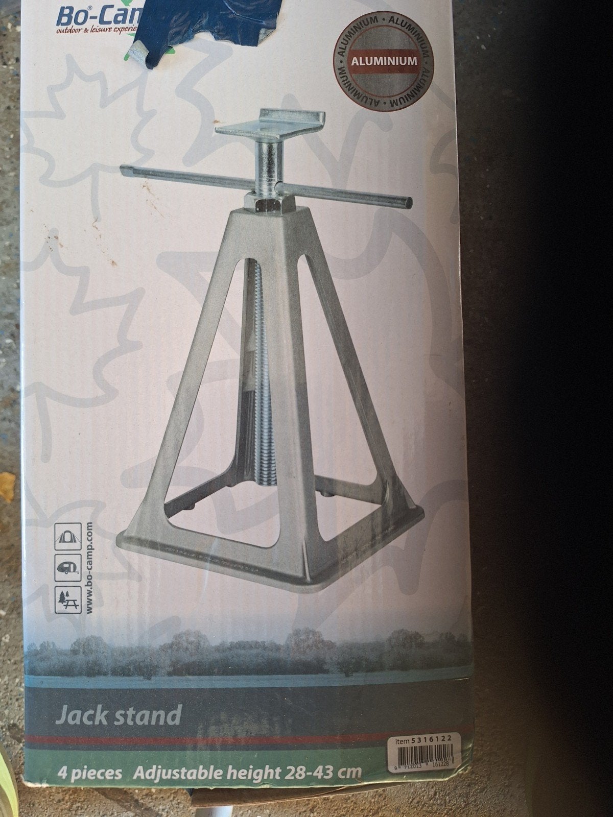 Bo-Camp Aluminium Jack Stands - 4 stuks, 28-43 cm, Ophalen of Verzenden, Nieuw