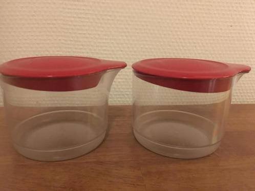 Tupperware Suiker en Melk set/ Roomstel Rood Demo, Huis en Inrichting, Ophalen of Verzenden, Gebruikt, Rood, Overige typen