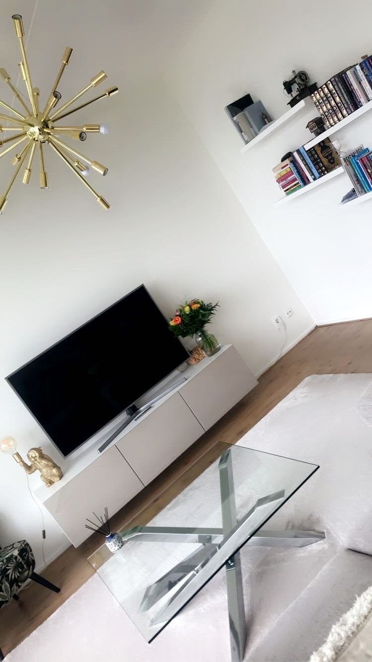 Gouden Sputnik Kroonluchter - Modern Design, Ophalen, Zo goed als nieuw, Metaal, 75 cm of meer