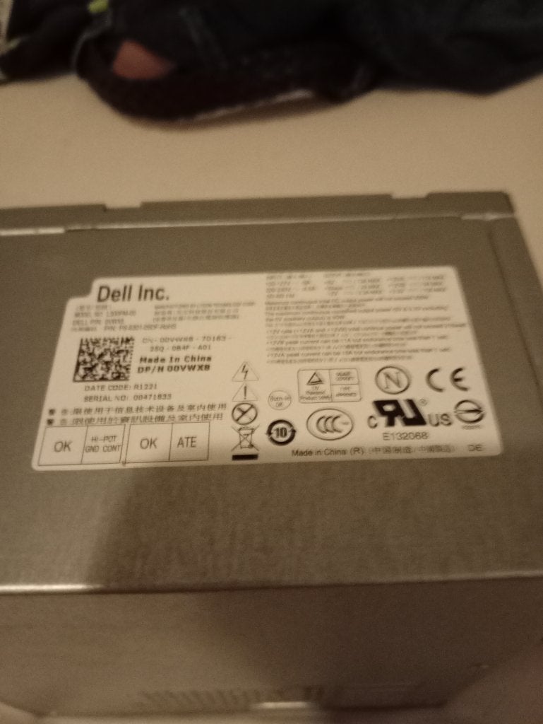 Dell 255W Voeding, Ophalen of Verzenden, Zo goed als nieuw