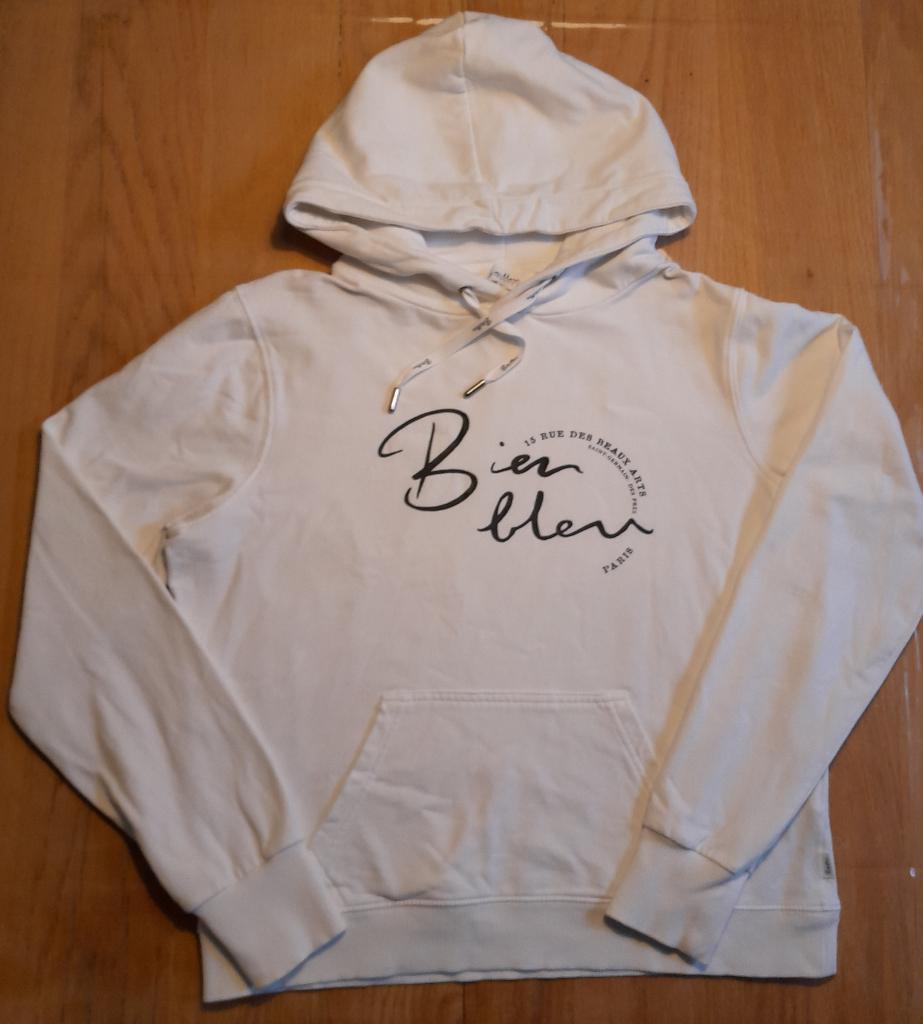 Mooie witte Bien Bleu Paris hoodie mt M zgan, Maat 38/40 (M), Wit, Ophalen of Verzenden, Zo goed als nieuw