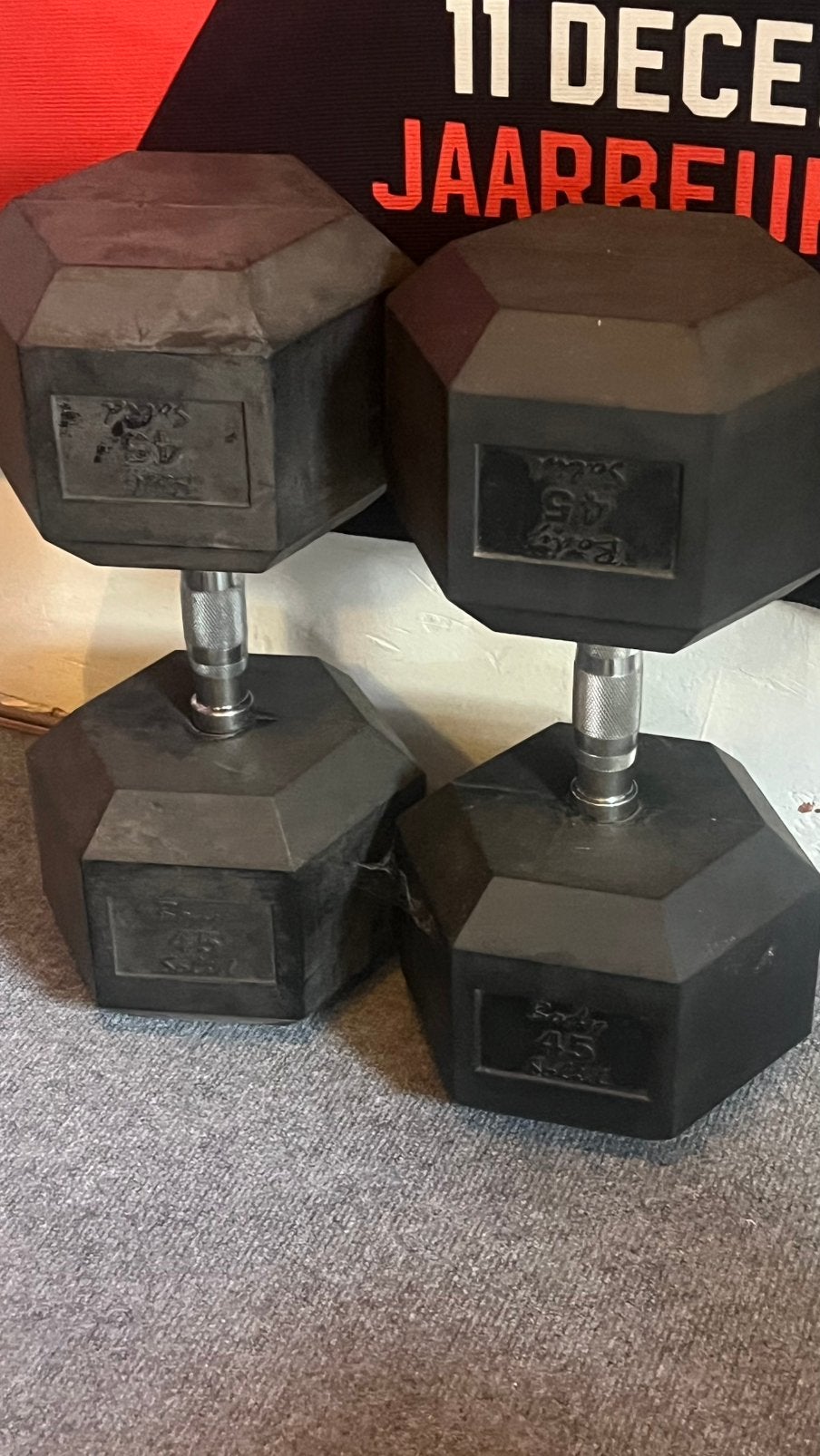 Hexa dumbells 2 x 45 kg, Ophalen, Zo goed als nieuw, Dumbbell