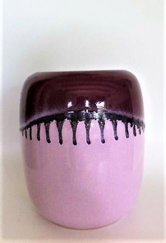 Vintage DDR Vaas - VEB Haldensleben 826 - Paars Drip Glaze, Ophalen, Overige kleuren, Aardewerk of Porselein, Zo goed als nieuw