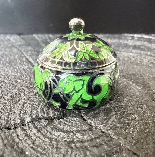Zilveren Cloisonné Pillendoosje met Olifanten en Bloemen, Verzenden