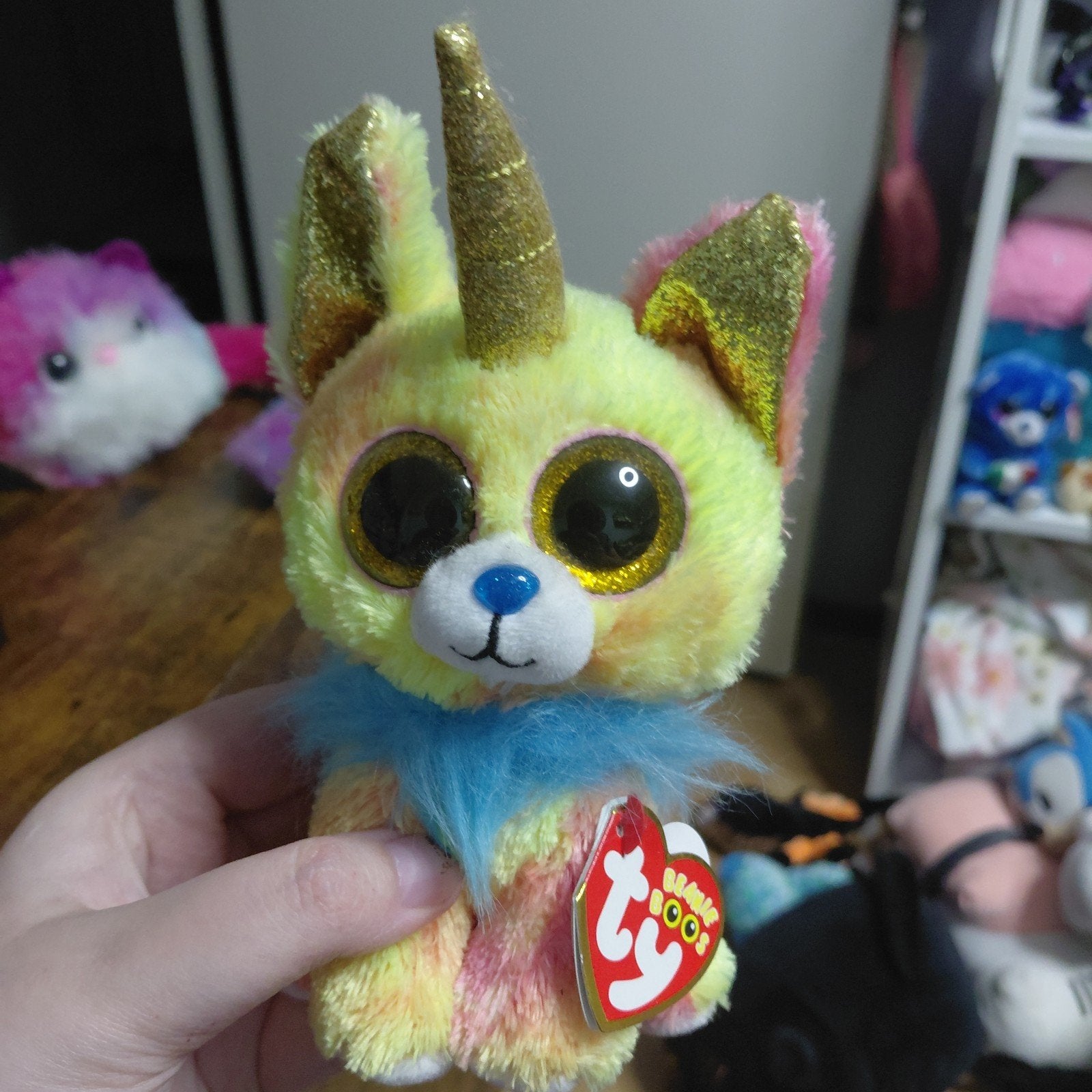 Ty Beanie Boos Yips the Unicorn Chihuahua knuffel, Overige karakters, Nieuw, Met label, Meerkleurig