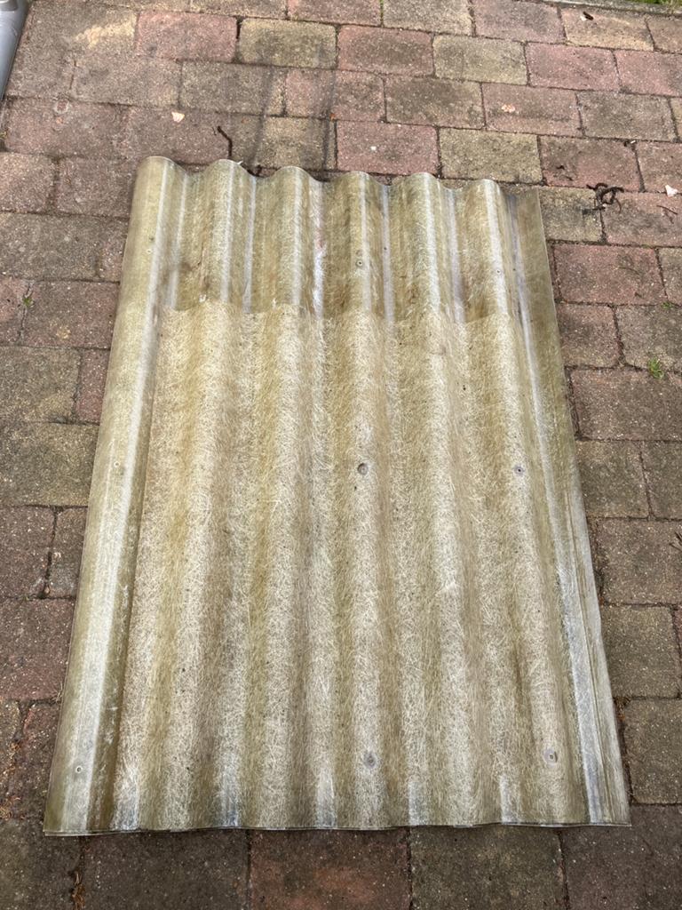 4 gebruikte dakplaten 1,10m x 1,59m, Ophalen, Kunststof, Gebruikt, Overige kleuren