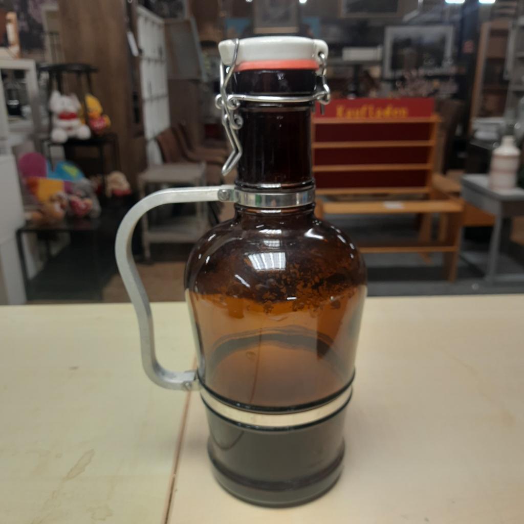 2 Vintage Duitse bierkannen 2 liter met beugel en handvat, Verzamelen, Biermerken, Ophalen of Verzenden, Gebruikt