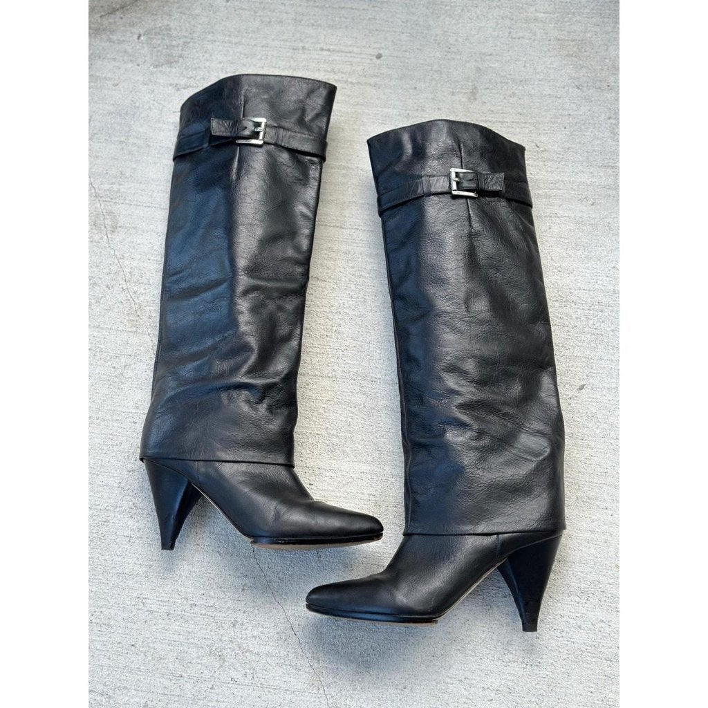 MK Michael Kors laarzen maat 36 vintage laarzen met chaps, Hoge laarzen, Michael Kors, Verzenden, Zwart