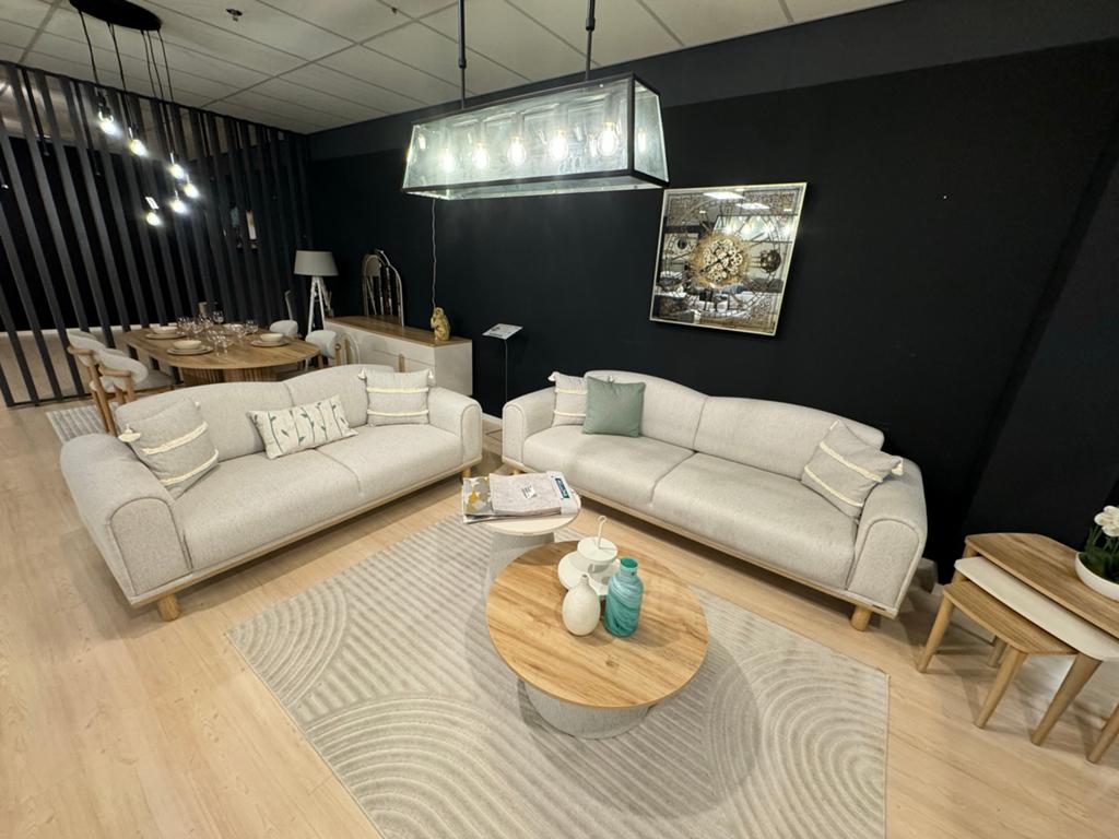 Complete Woonkamer Set: Banken, Salontafels en Eethoek, Driepersoons, 75 tot 100 cm, Ophalen of Verzenden, Zo goed als nieuw