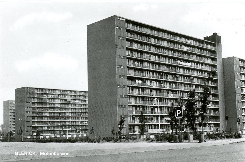 Blerick Molenbossen met bord parkeerplaatsen, Ophalen of Verzenden, 1960 tot 1980, Ongelopen, Limburg