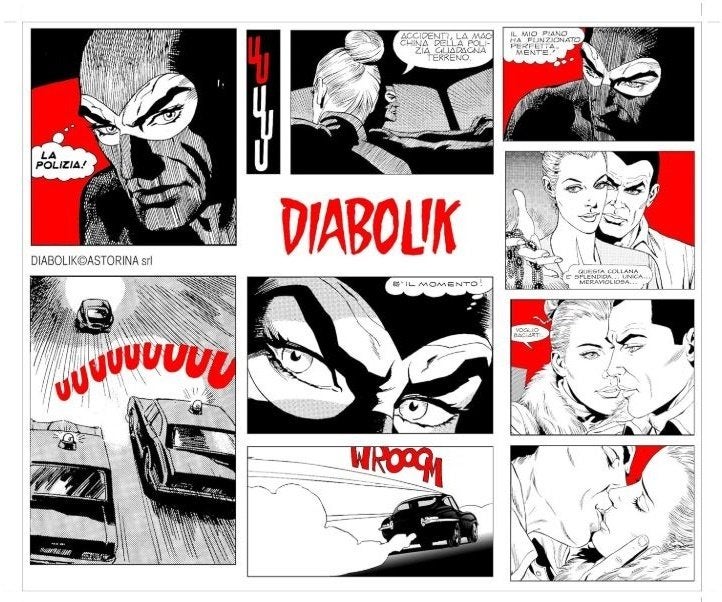 Lavatelli Totino - Diabolik Fumetto 70x57cm (nieuw) 2x, Verzamelen, Ophalen of Verzenden, Nieuw, Strip of Tekenfilm