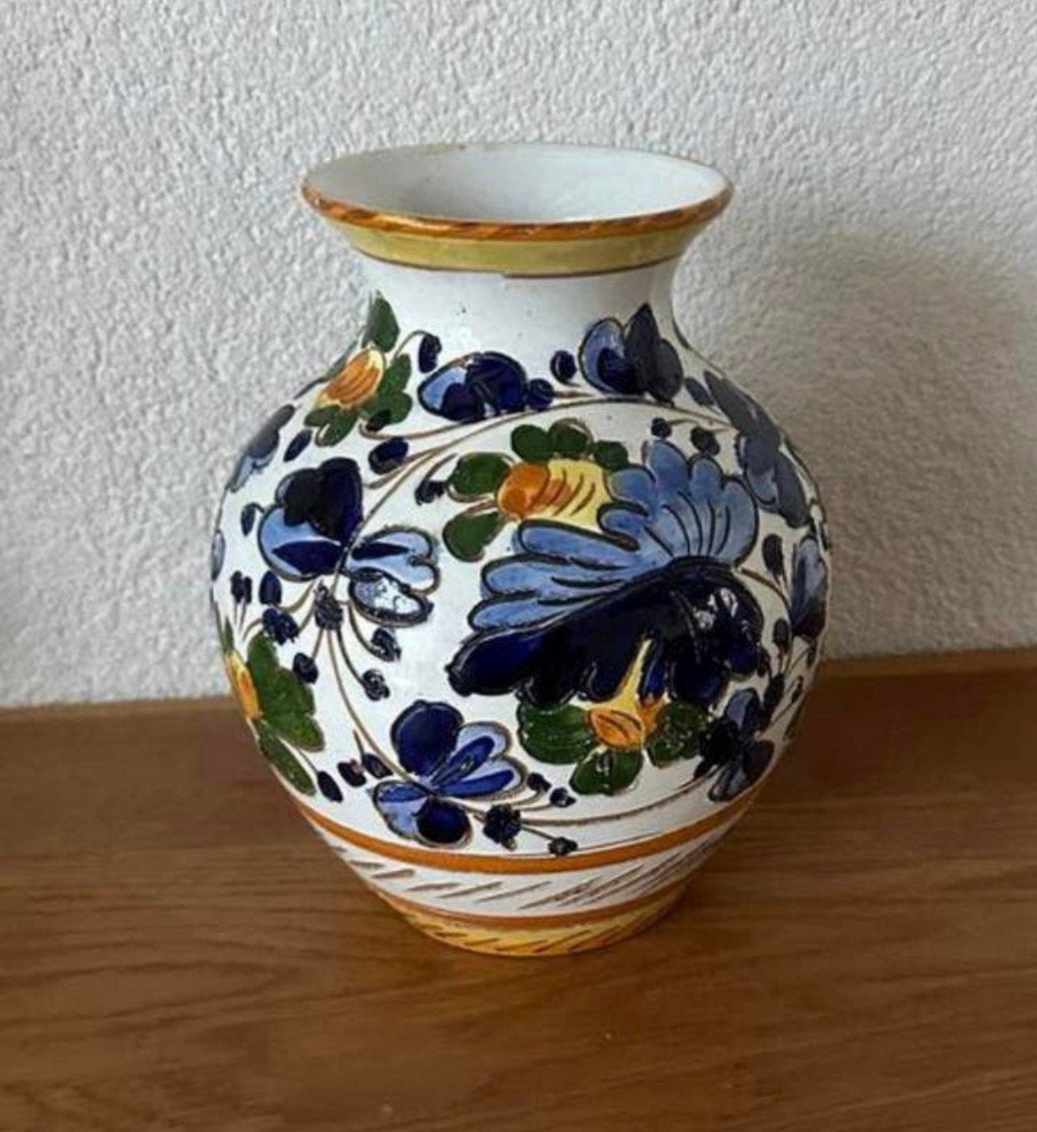 Antieke Hand geschilderde Vaas., Ophalen of Verzenden