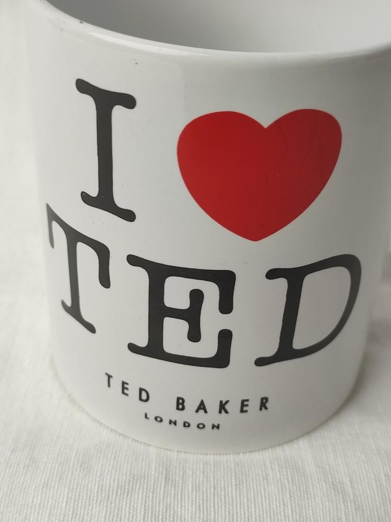 Ted Baker London Londen Beker tas drinkbeker mok Mug oor wit, Huis en Inrichting, Ophalen of Verzenden, Zo goed als nieuw, Overige stijlen