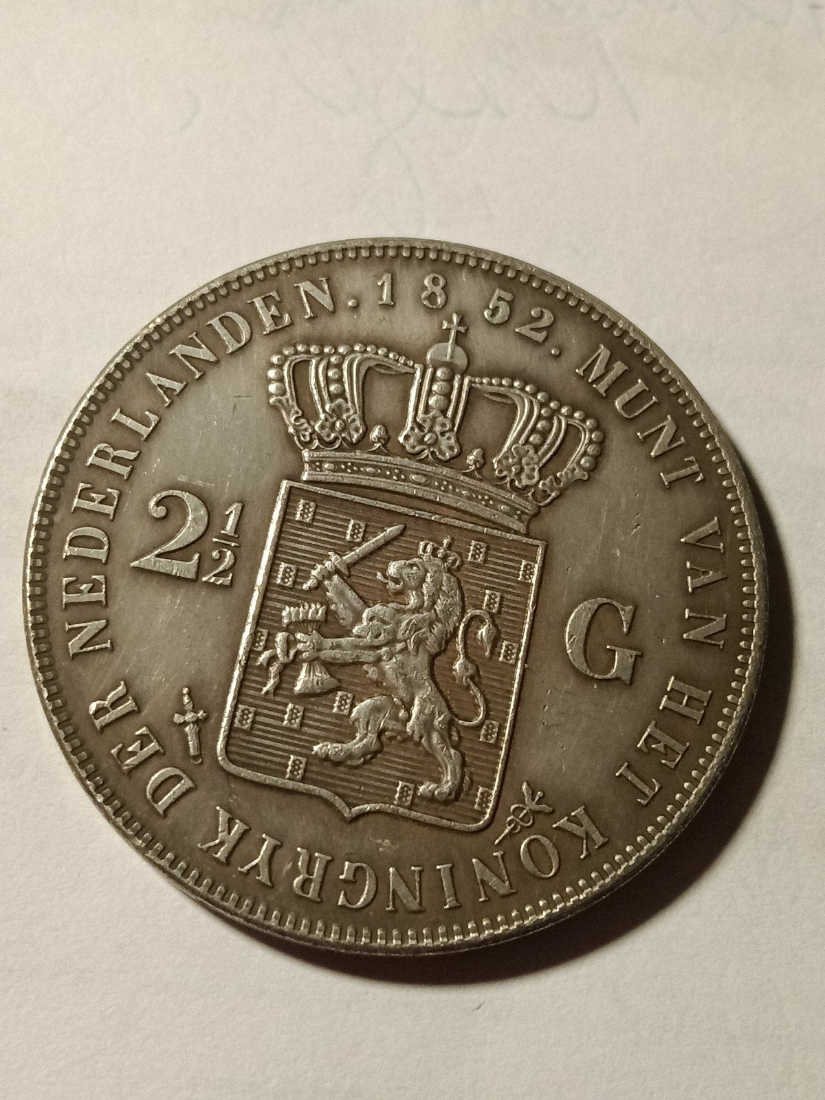 Rijksdaalder Willem drie 1852, Ophalen of Verzenden, Koning Willem III, 2½ gulden