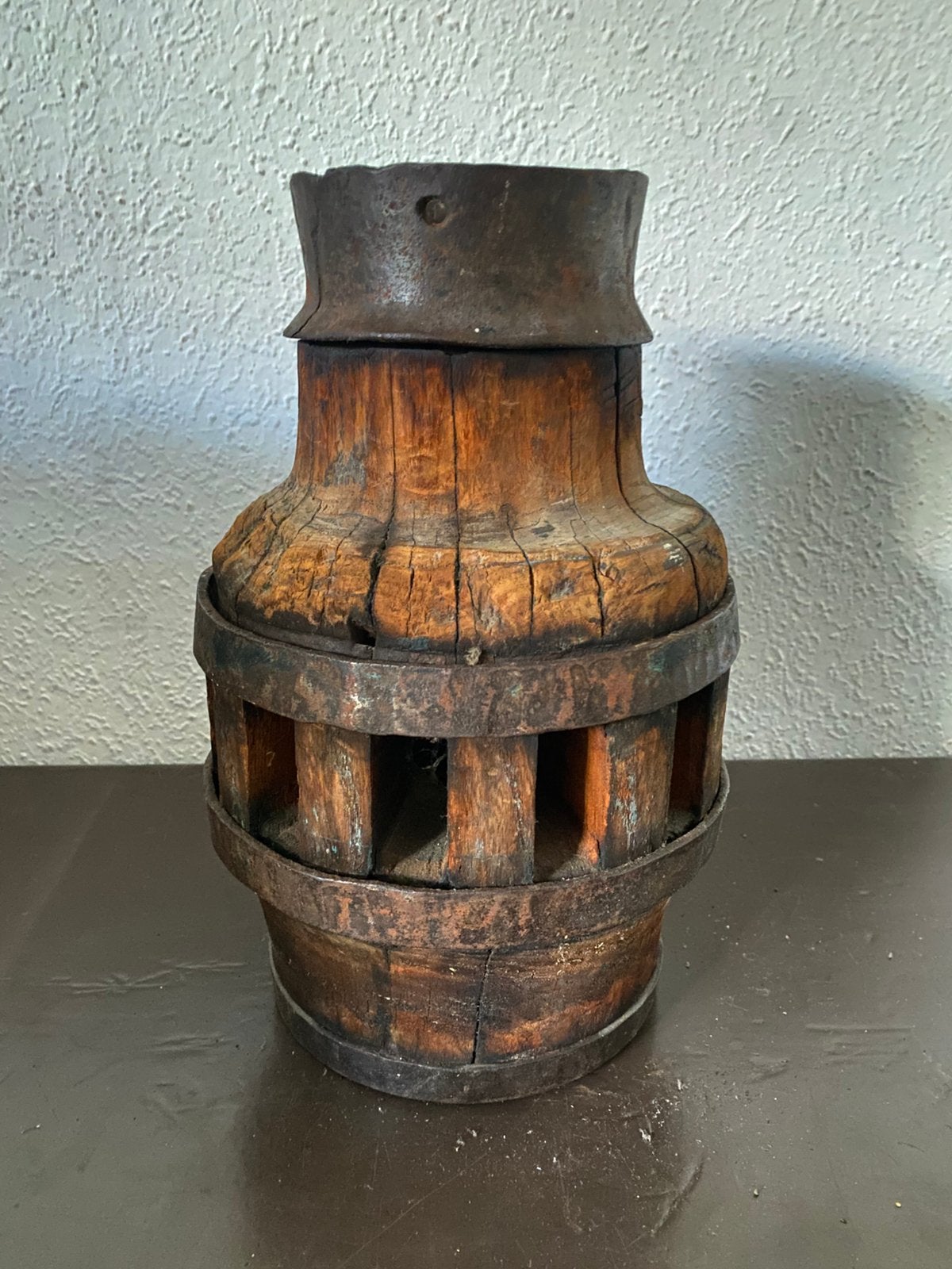Oude antieke hand gesmeede houten naaf van koets rond 1800, Ophalen of Verzenden