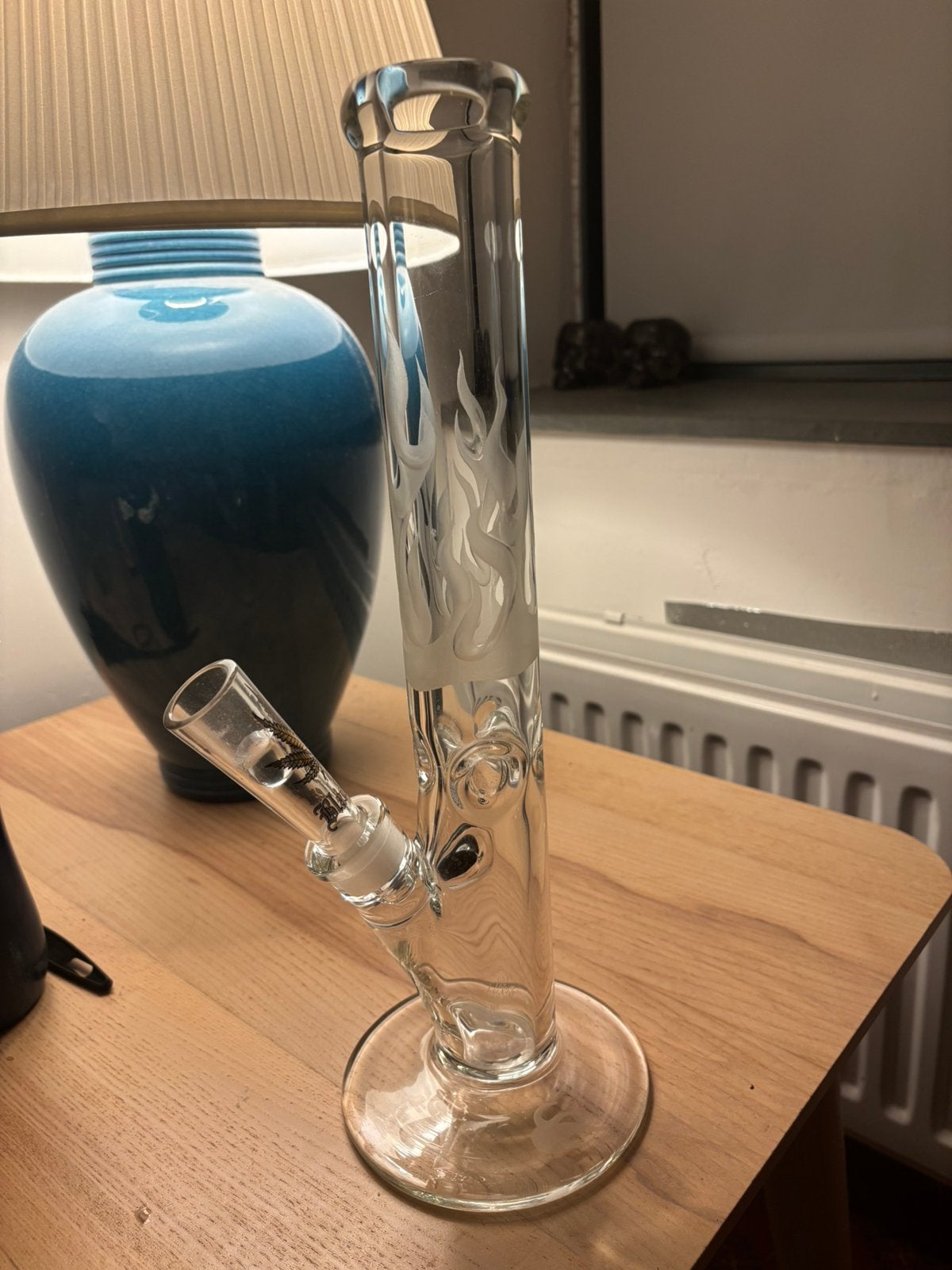 Black leaf glazen bong, Ophalen of Verzenden, Nieuw, (Water)pijp