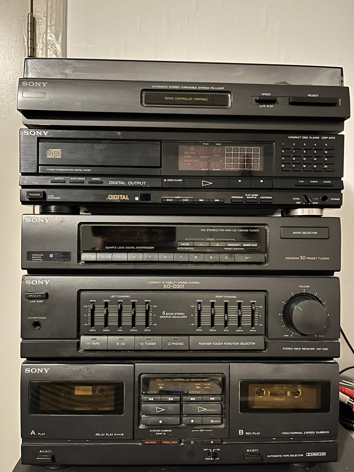 SONY Hi-Fi stereo set met CD speler CDP-M75 / HST-D301, Ophalen, Gebruikt, Cassettedeck, Sony