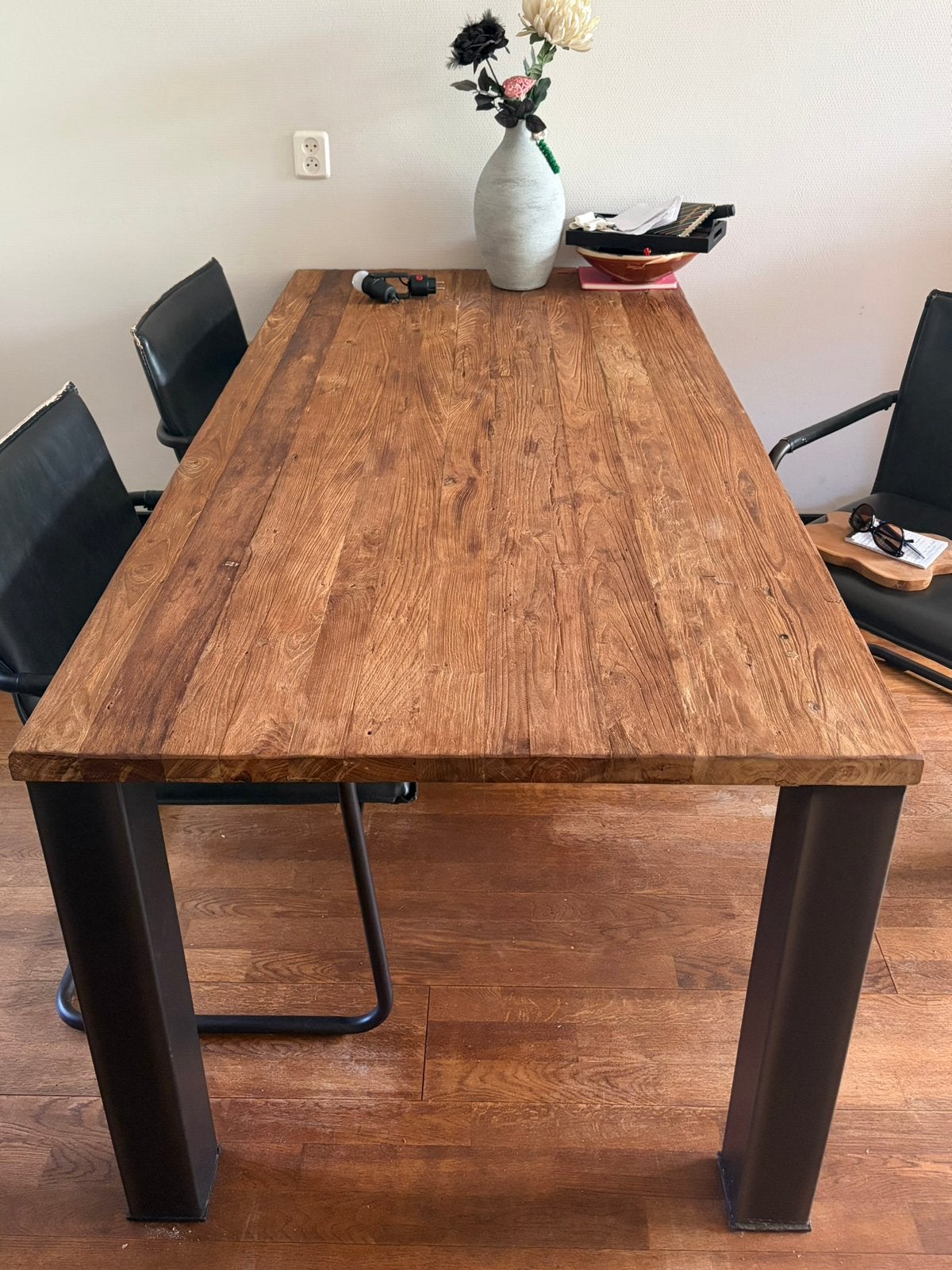 Eettafel teakhout, Ophalen, Teakhout, 200 cm of meer, 50 tot 100 cm