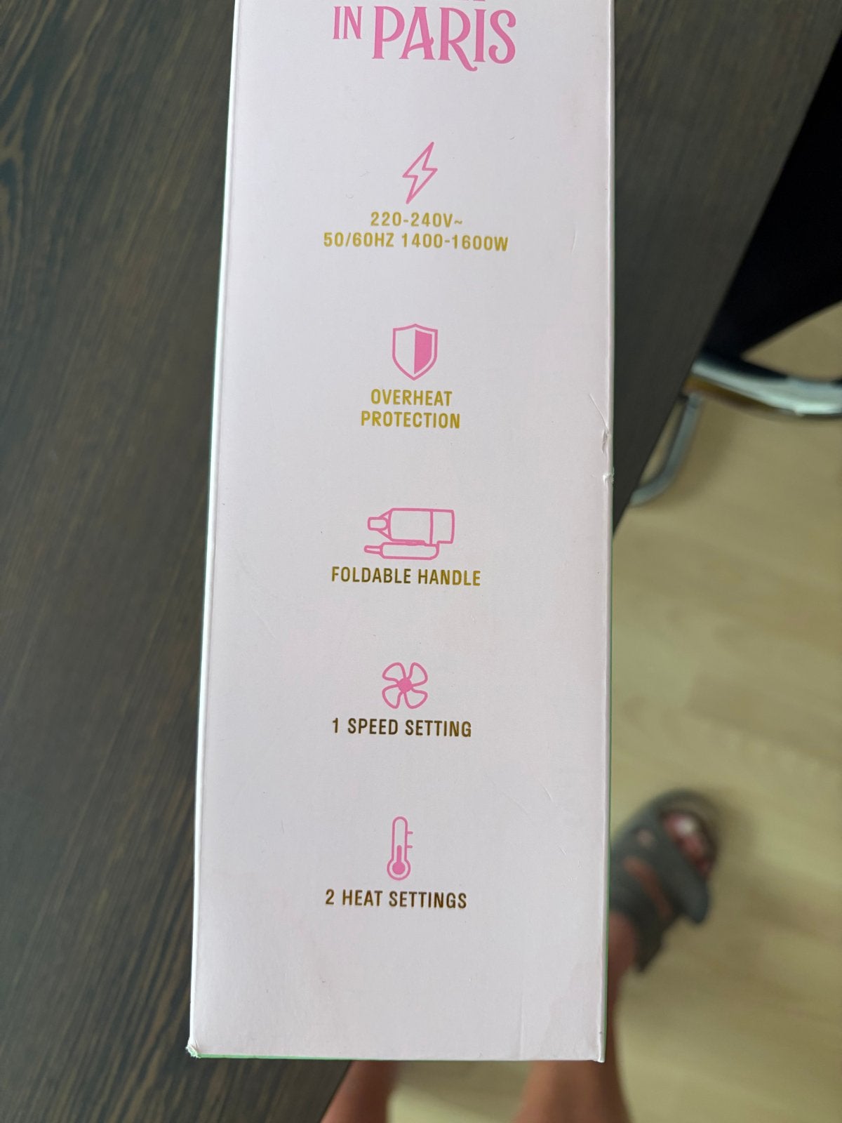 Emily in Paris Föhn - Roze, Opvouwbaar, 1600W, Ophalen, Nieuw, Haarverzorging