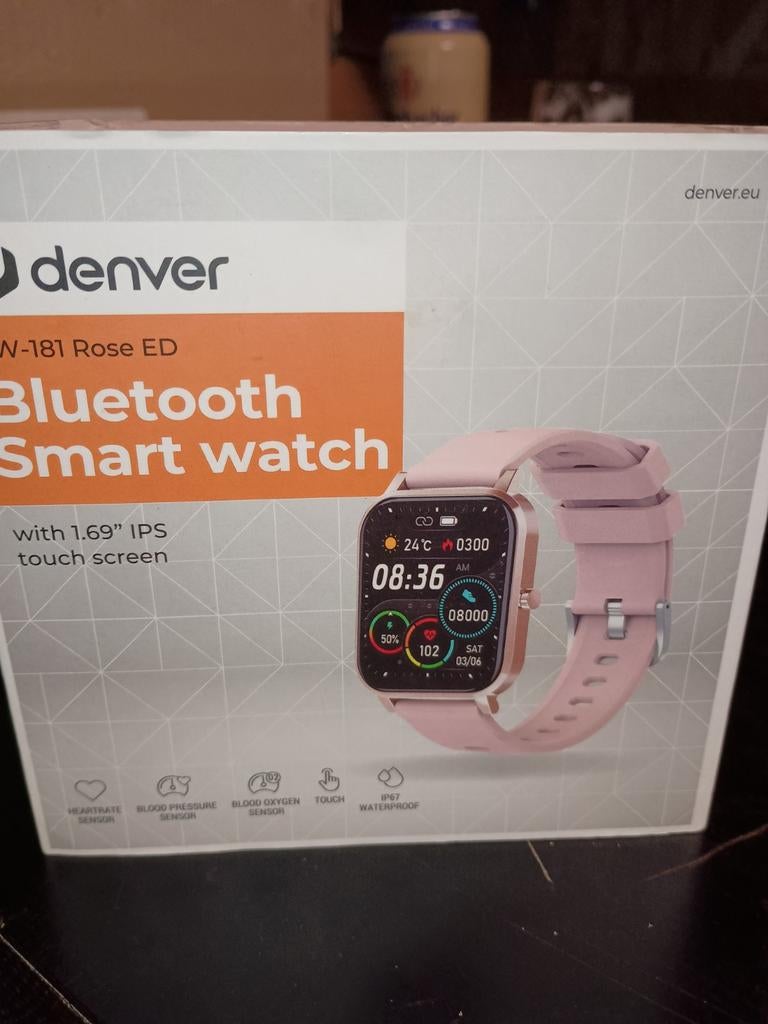 Denver SW-181 Rose ED Bluetooth Smartwatch - Nieuw, Sieraden, Tassen en Uiterlijk, Smartwatches, Ophalen, Hartslag, Nieuw, Denver