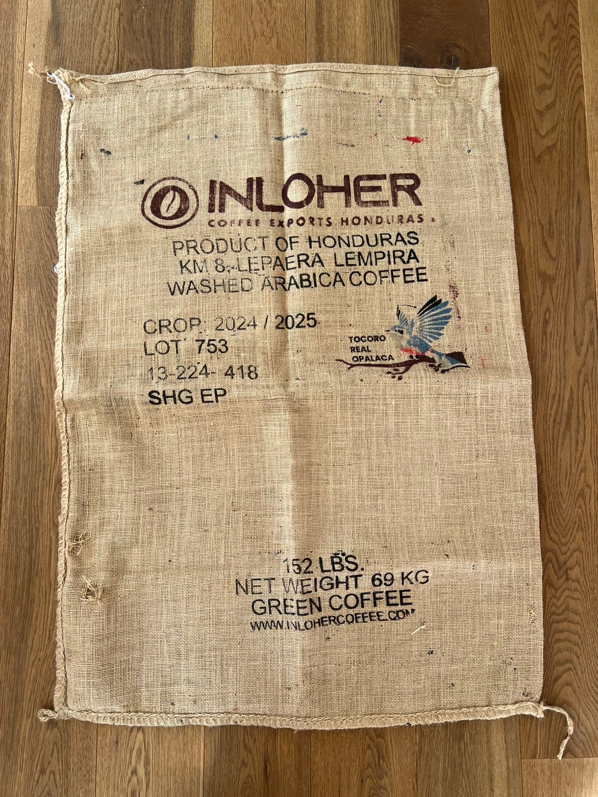 Jute zak voor koffiebonen Arabica Coffee Honduras 100x70cm, Ophalen of Verzenden