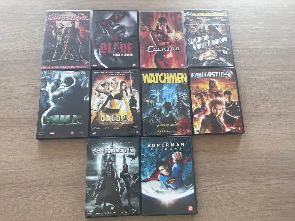 10x DVD Actie Superhelden in nette staat - 3 euro per stuk, Alle leeftijden, Ophalen of Verzenden, Zo goed als nieuw, Actiekomedie