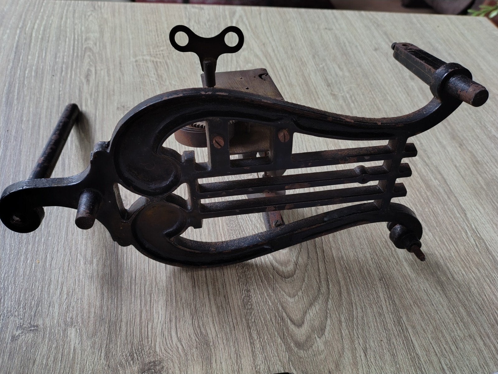 Antieke Puck cilinder fonograaf Phonos met Lierframe -, Ophalen of Verzenden