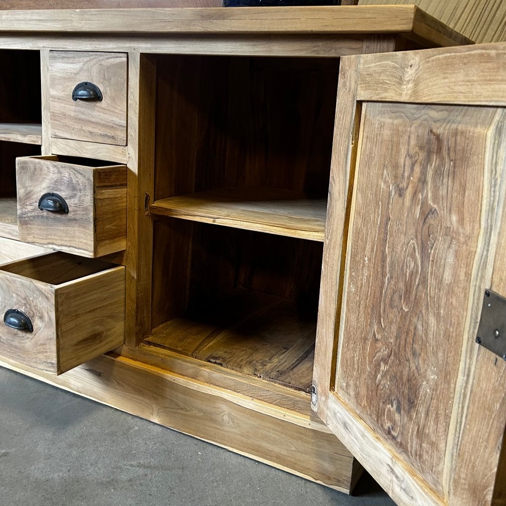 tv meubel teak - 200 cm breed - 7 lades - Gratis bezorgd, TTM Wonen, Meubels – (Perzische) Tapijten en Woonaccessoires, Taag 63, 2491 CS, Den Haag (Forepark)
