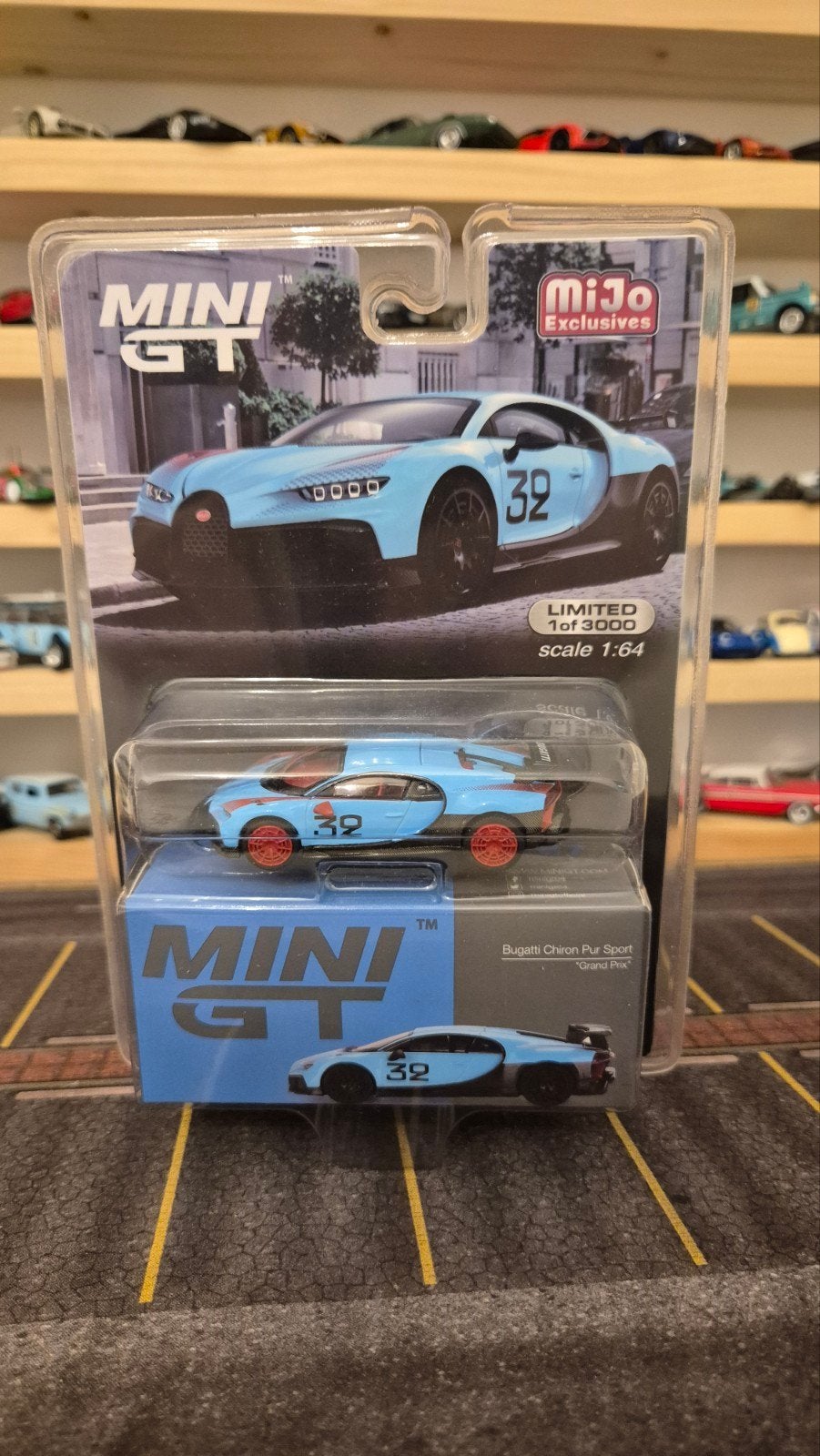 Mini GT Bugatti Chiron Pur Sport "Grand Prix" 1:64, Ophalen of Verzenden, Nieuw, Auto