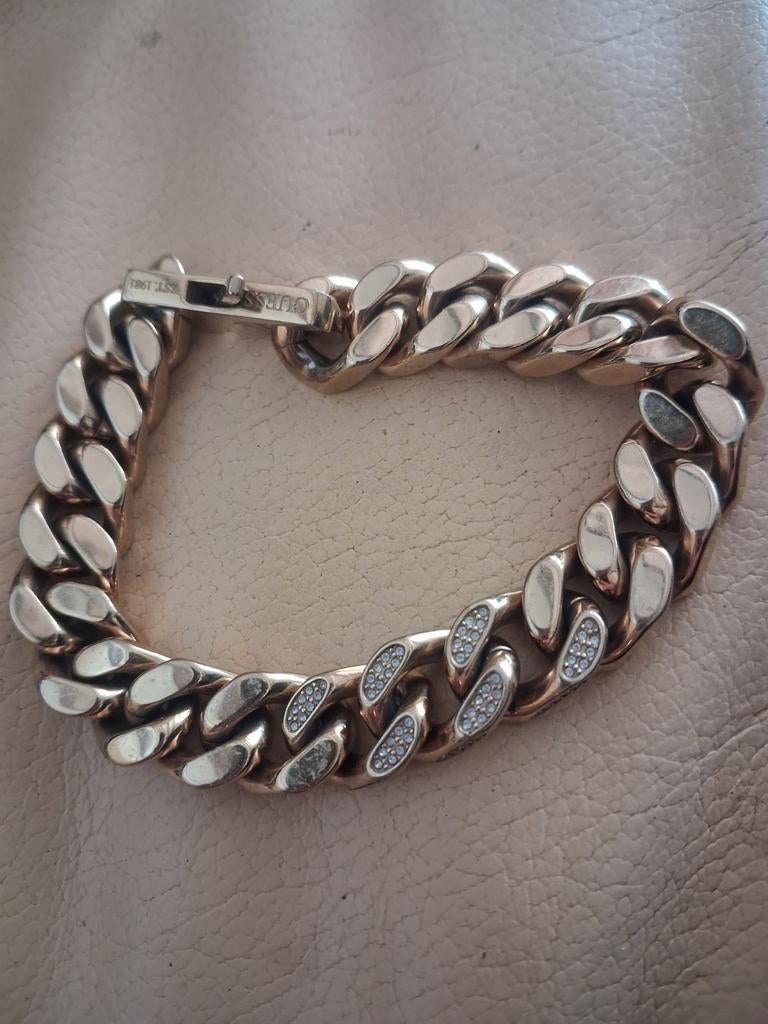 Mooie grove armband goudkleurig, Ophalen of Verzenden, Zo goed als nieuw, Goud, Overige materialen