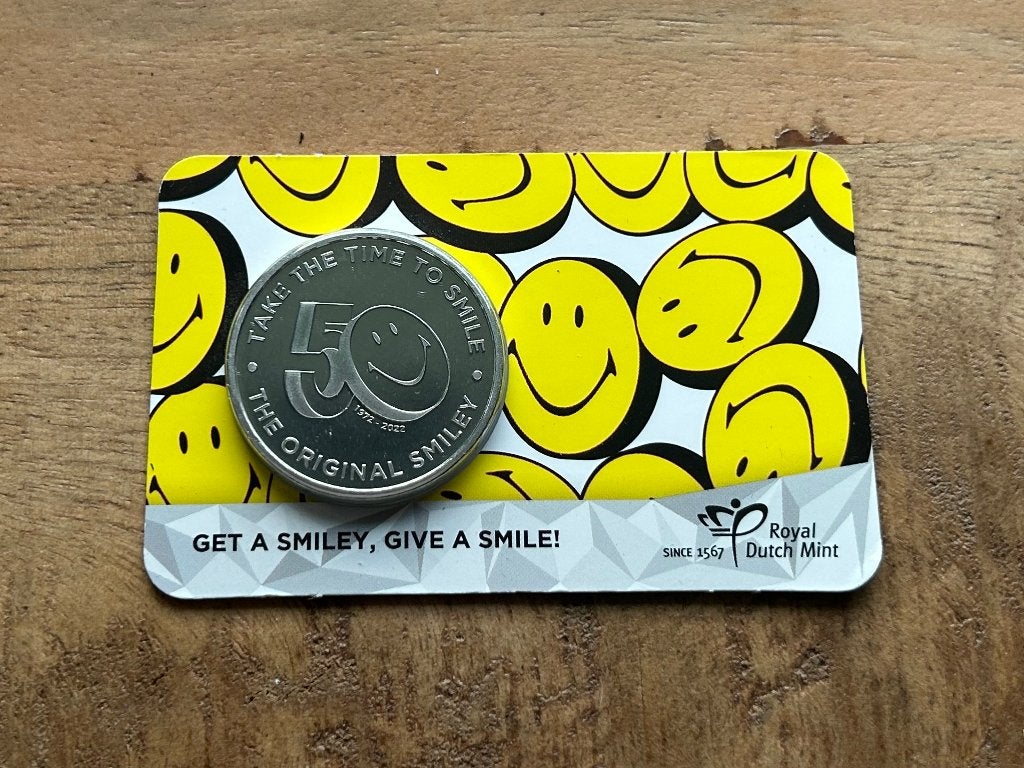 Smiley munt Royal Dutch Mint, Postzegels en Munten, Munten | Nederland, Ophalen of Verzenden, Koningin Beatrix, Overige waardes
