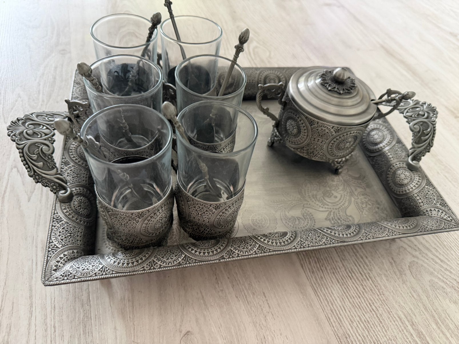 thee set, Huis en Inrichting, Woonaccessoires | Dienbladen, Ophalen of Verzenden, Zo goed als nieuw