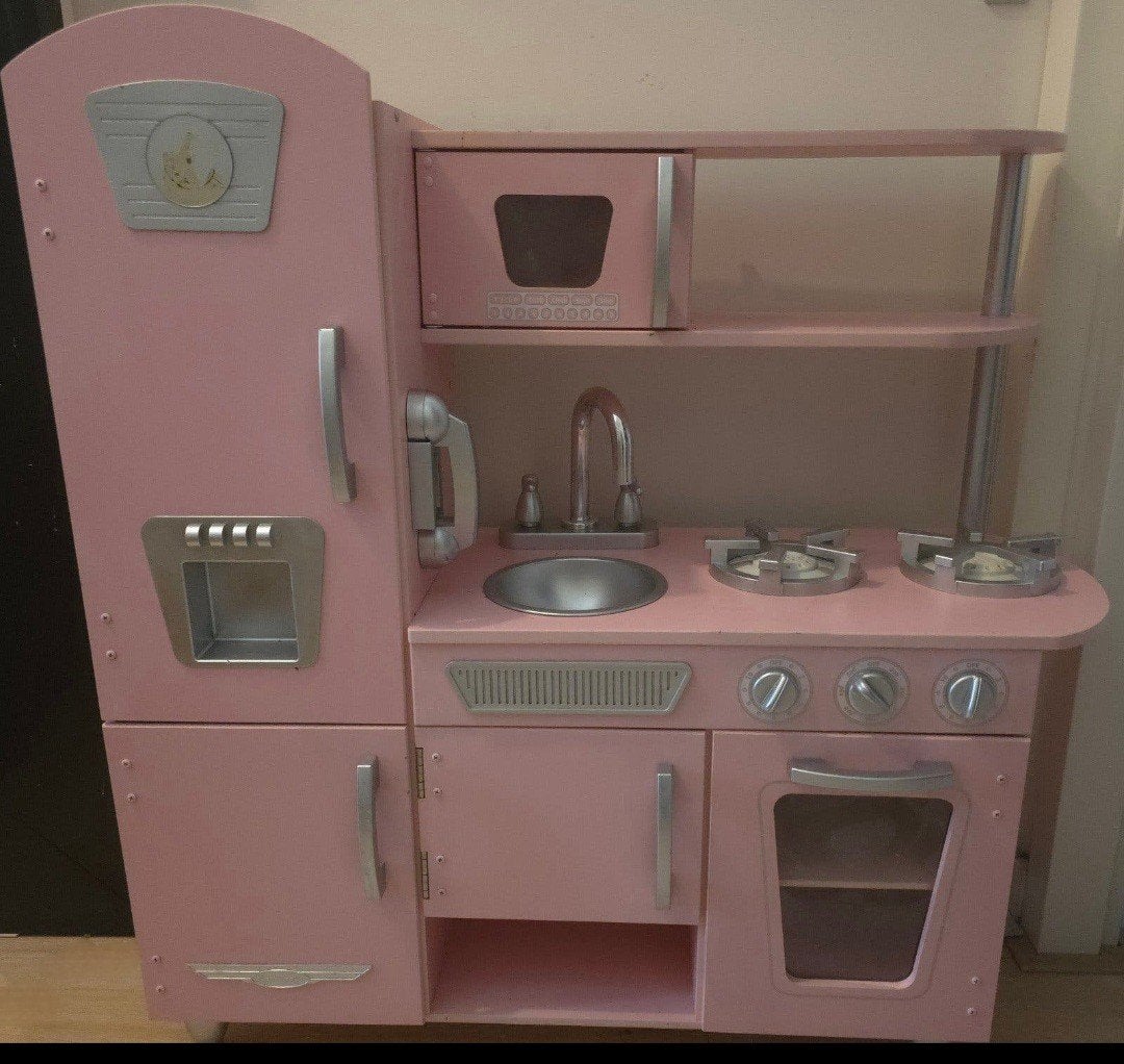 KidKraft Vintage Houten Speelkeuken Roze, Ophalen, Gebruikt, Hout, Speelkeuken
