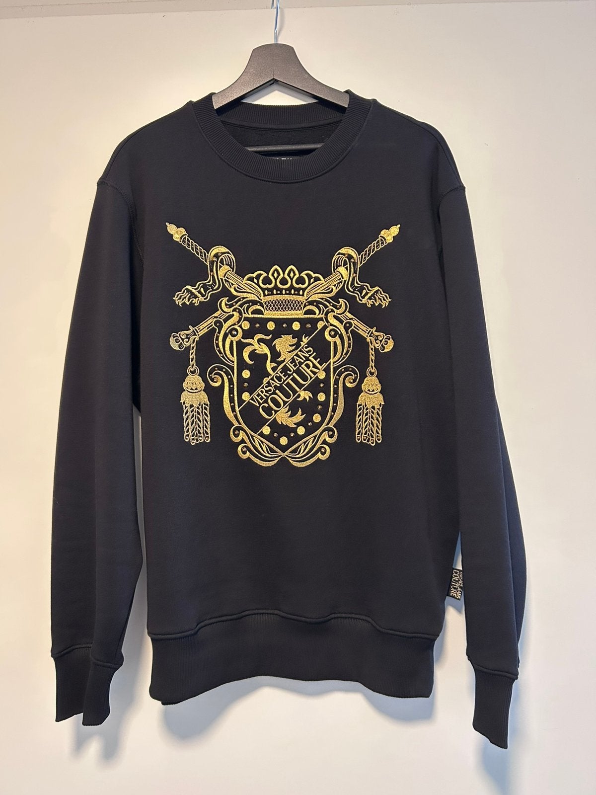 Versace Jeans Couture sweatshirt zwart/goud, Ophalen of Verzenden, Zo goed als nieuw, Maat 52/54 (L), Zwart