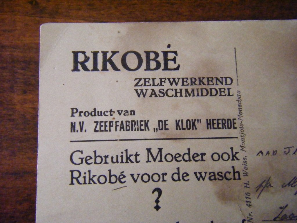 K39 - Reclamekaart - Heerde - De Klok / Rikobé - Zeer oud, Ophalen of Verzenden, Voor 1920, Gelderland