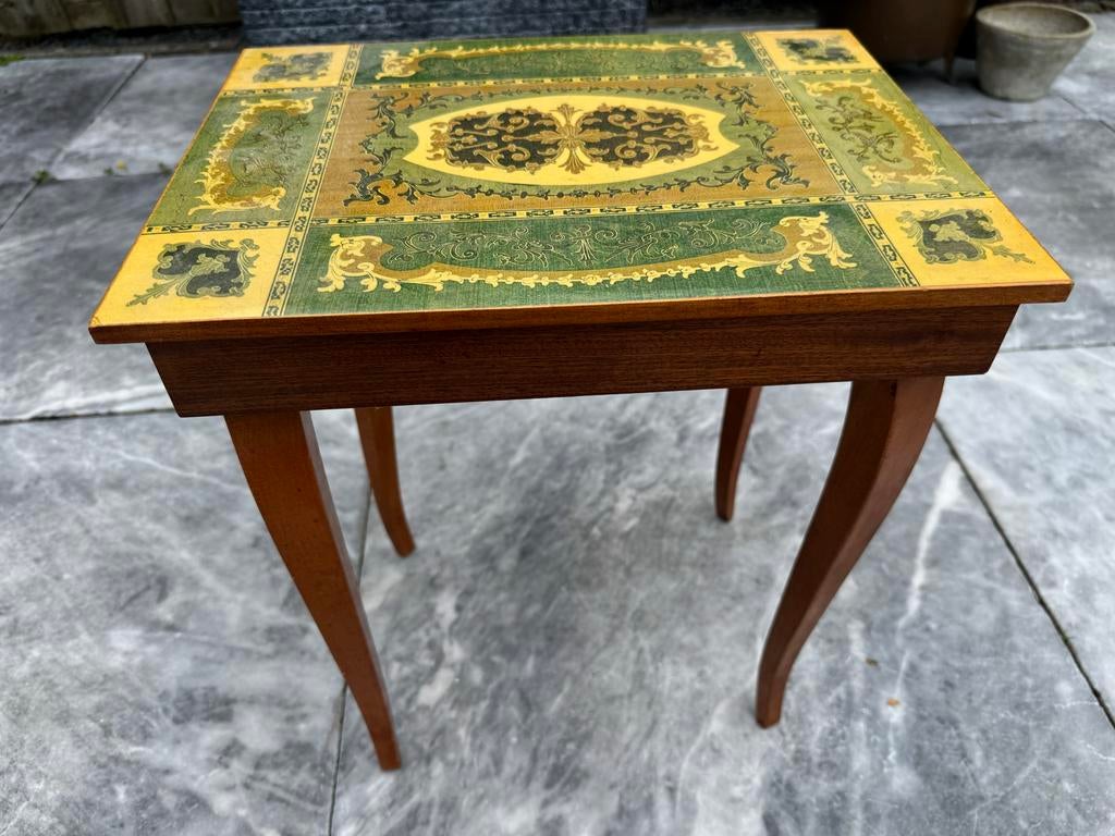 Vintage bijzettafel met opbergruimte en muziek, Antiek en Kunst, Ophalen of Verzenden